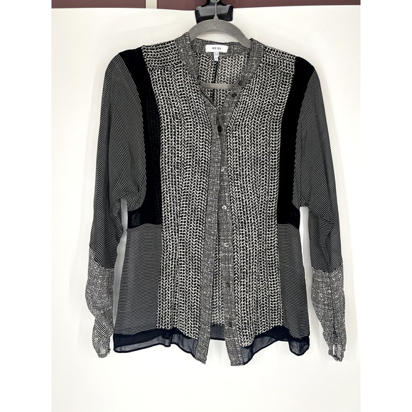 Reiss Black and White Blouse - Picture 2 of 8